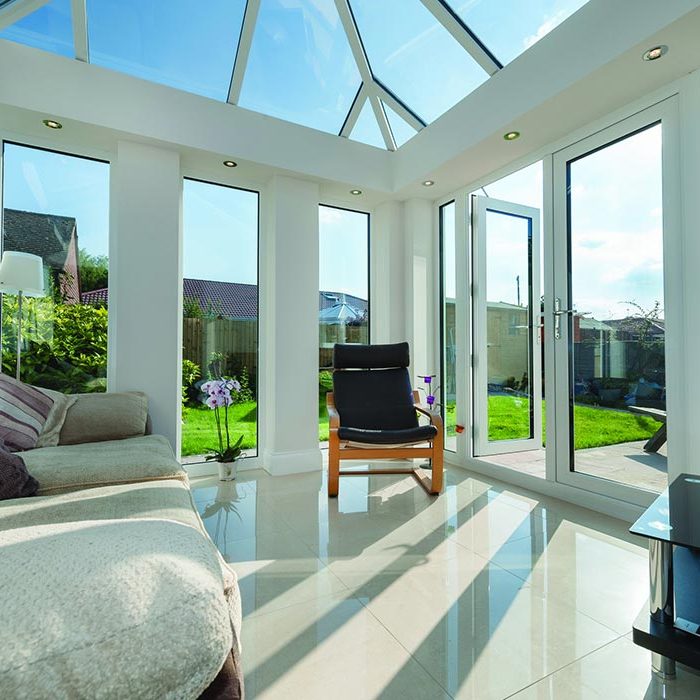 conservatory with glazed roof