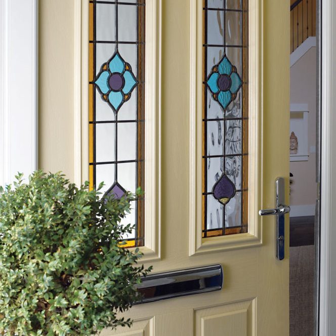 classic design of a yellow composite door